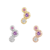 DIG IT - AMETHYST + PINK SAPPHIRE + WHITE TOPAZ - THREADLESS END piercing-zone.com