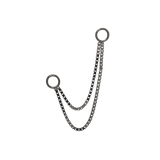 Double Box Black Rhodium Piercing Chain – Dual Lengths Display