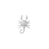 Edgy scorpion-shaped threadless end on white background