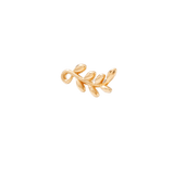 Elegant 10mm gold ear pin with flowing vine design