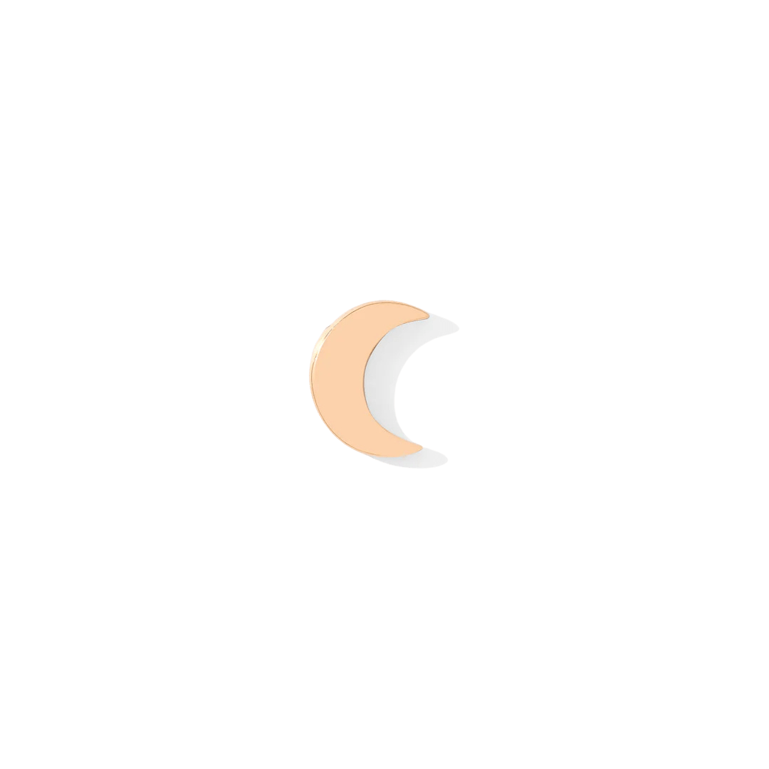 Elegant 14K gold crescent moon piercing end