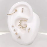Elegant 14K gold septum clicker with earthy smoky quartz sparkle
