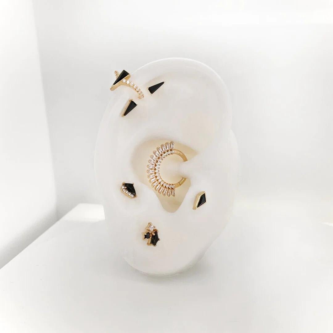 ELEVATE - TOURMALATED QUARTZ + CZ - THREADLESS END piercing-zone.com