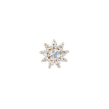 Eloise Flower Threadless End in 14K Gold with Rainbow Moonstone – Front View