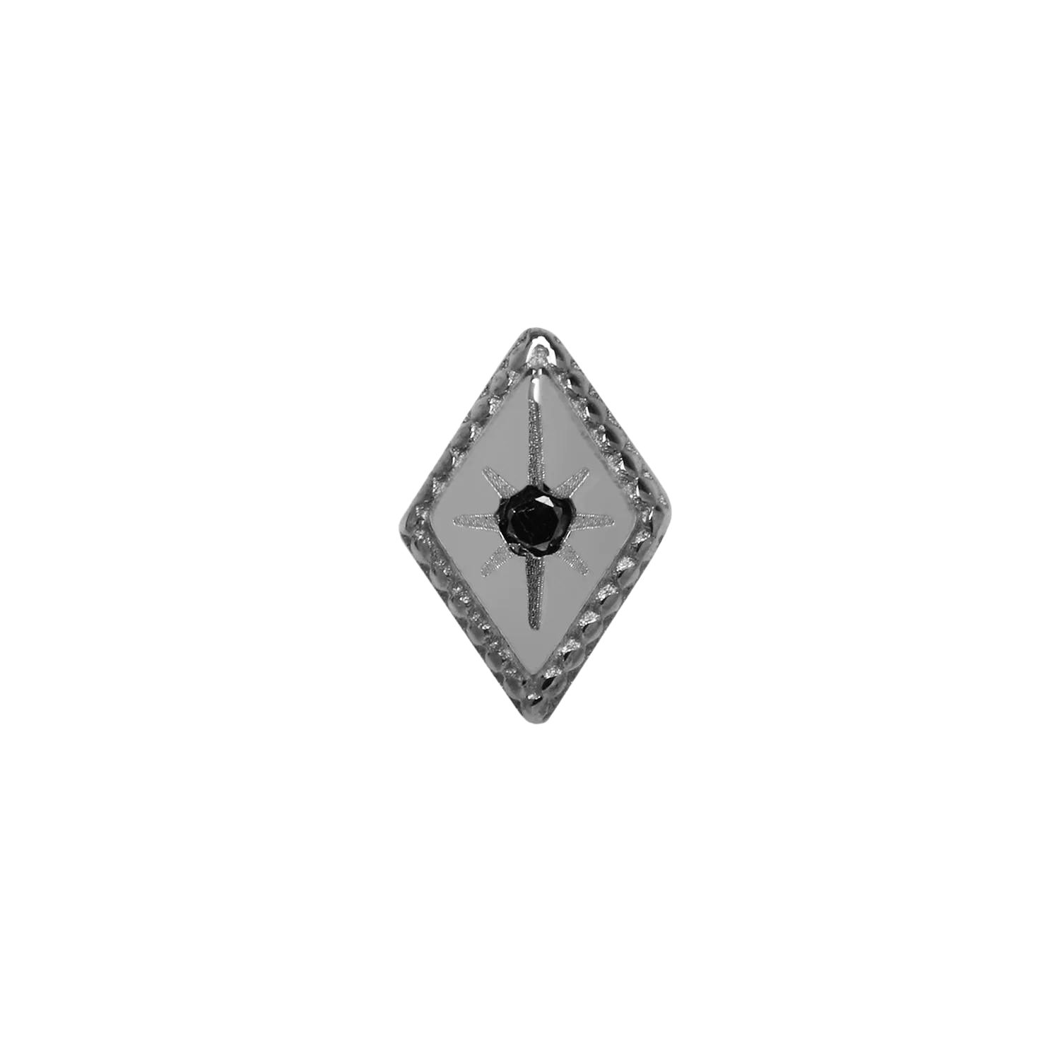 Etoile 14K Gold Threadless End with Black Rhodium and Diamond – Front View