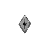 Etoile 14K Gold Threadless End with Black Rhodium and Diamond – Front View