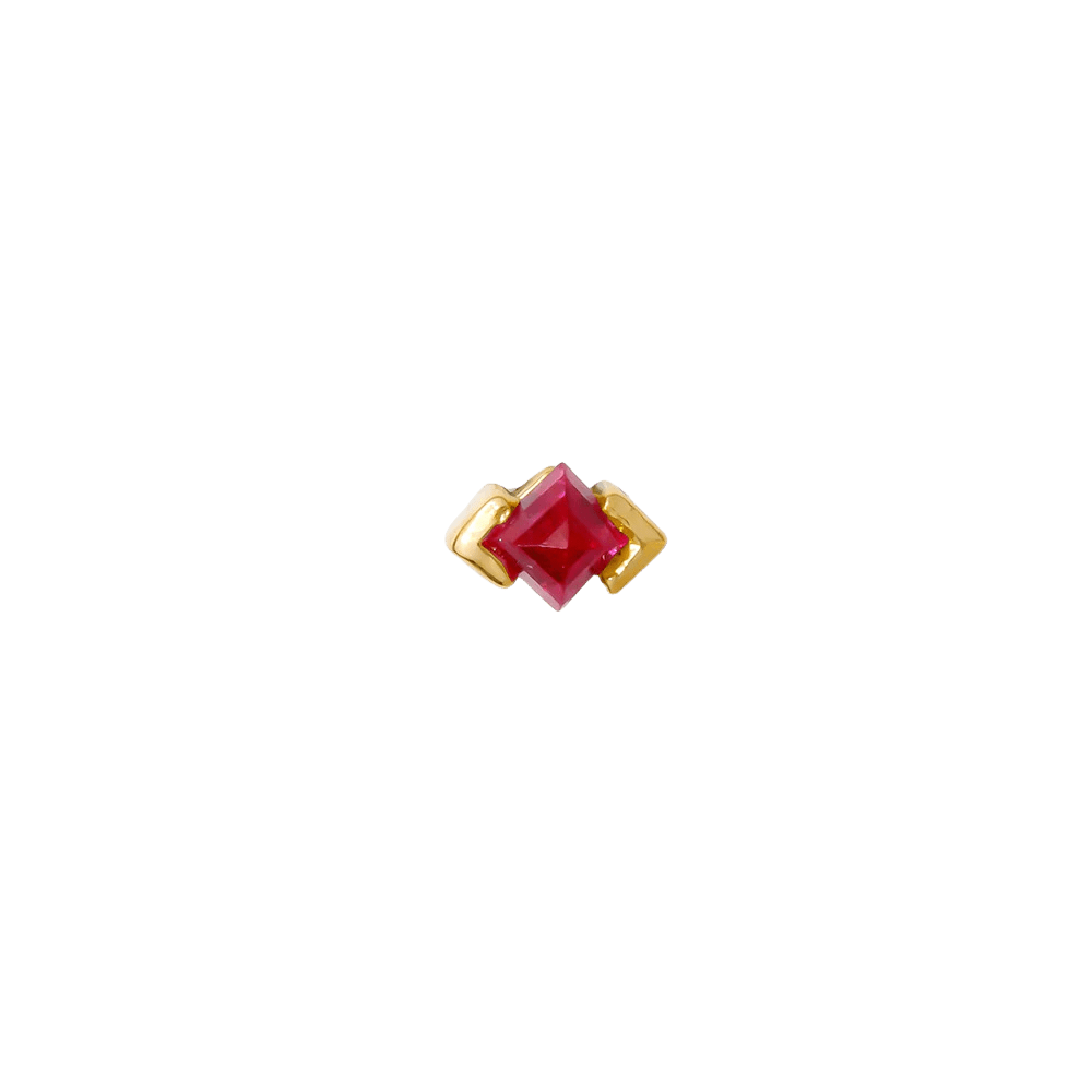 Eve Gemstone End with Princess-Cut Ruby