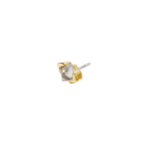 Eve Pin in Yellow Gold with CZ Birthstone in Nostril Piercing
