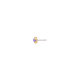 Flat-lay of 14k gold Peekaboo end featuring rose-cut amethyst