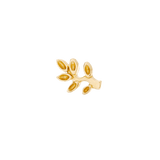 Frond Pin – 14K gold threadless end with six leaf design