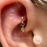 Model Wearing Ursula II in Lobe Piercing – Earthy Aesthetic