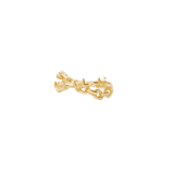 Fury clicker ring in 14k yellow gold with barbed wire and chain link design