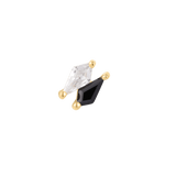 Align Threadless End in 14K Gold with Black Spinel and CZ – Front View