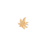 Ganja pin featuring iconic weed leaf in solid gold