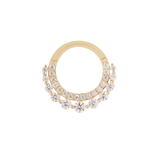Gl’amor clicker in yellow gold with two CZ rows