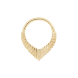 Glamorize 14K Gold Seam Ring with Tufted Texture – Front View