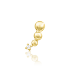 Glo 14K Gold Threadless End with CZ – Front View