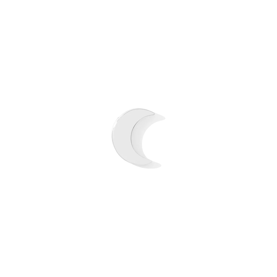 Gold crescent moon threadless earring with magical vibes