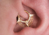 Good Times 14K gold clicker with kite-cut CZ gemstones