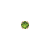 Green tourmaline threadless jewelry in rose gold – minimalist piercing end