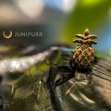 Model Wearing Solid Gold Pineapple in Flat Piercing – Tropical Styling