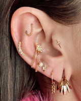 Maximalist Spark – CZ Dome Cluster – 14K Gold Threadless End