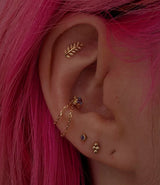 Beaded Diamond – Textured Gold Cluster – 14K Gold Threadless End