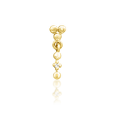 Jett 14K Gold Threadless End with Single CZ – Front View