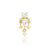 Joanie 14K Gold Threadless End with CZ Cluster Drop – Front View