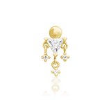 Judy 14K Gold Threadless End with Cascading CZs – Front View