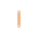 “LOVE” 14K Gold Threadless End with Two Round Diamonds – Front View