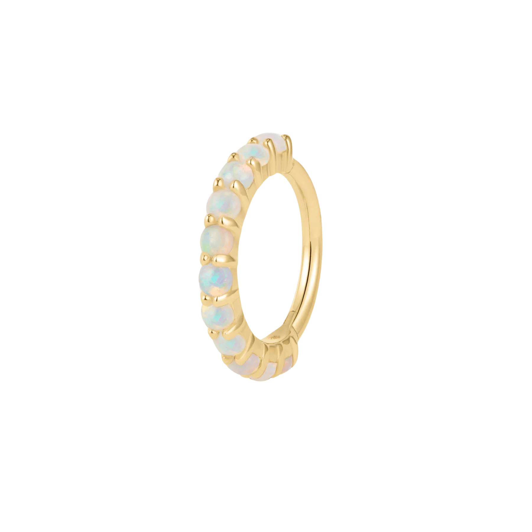 Lillia 14K Gold Clicker with Australian Opals – Front View