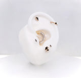 LYRA - TOURMALATED QUARTZ + BLACK SPINEL + CZ - THREADLESS END piercing-zone.com