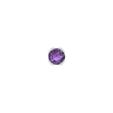 Macro shot of amethyst threadless stud for modern piercings