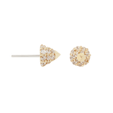 14K gold conical threadless end with 21 cubic zirconia stones in pave setting