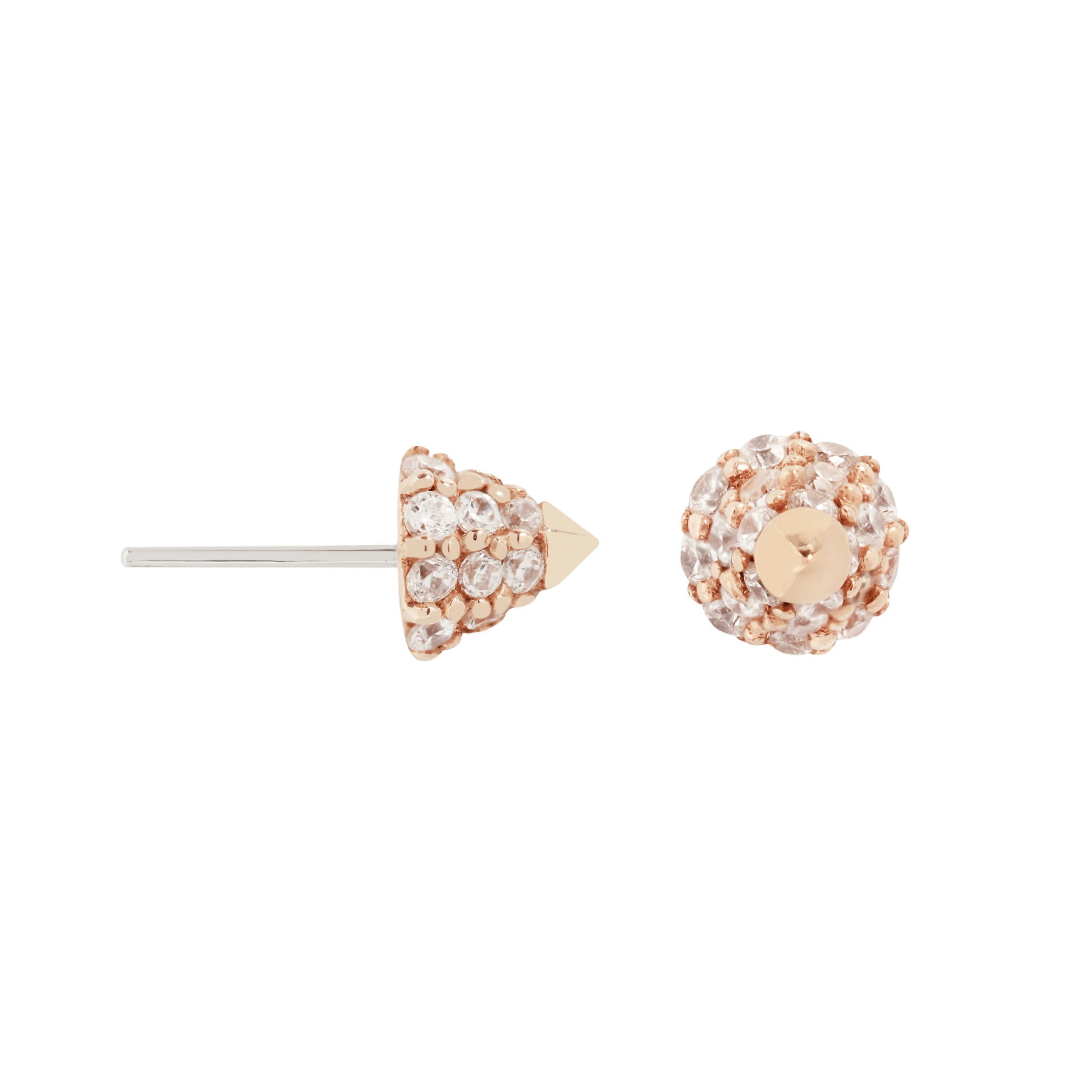Maximalist Spark – CZ Dome Cluster – 14K Gold Threadless End