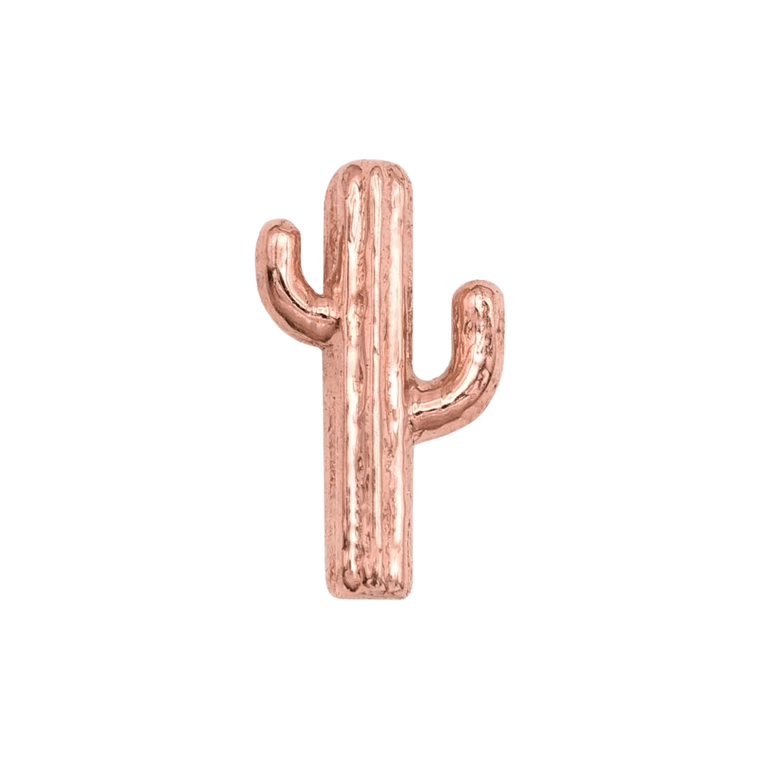 Miniature cactus piercing stud for lobe or helix