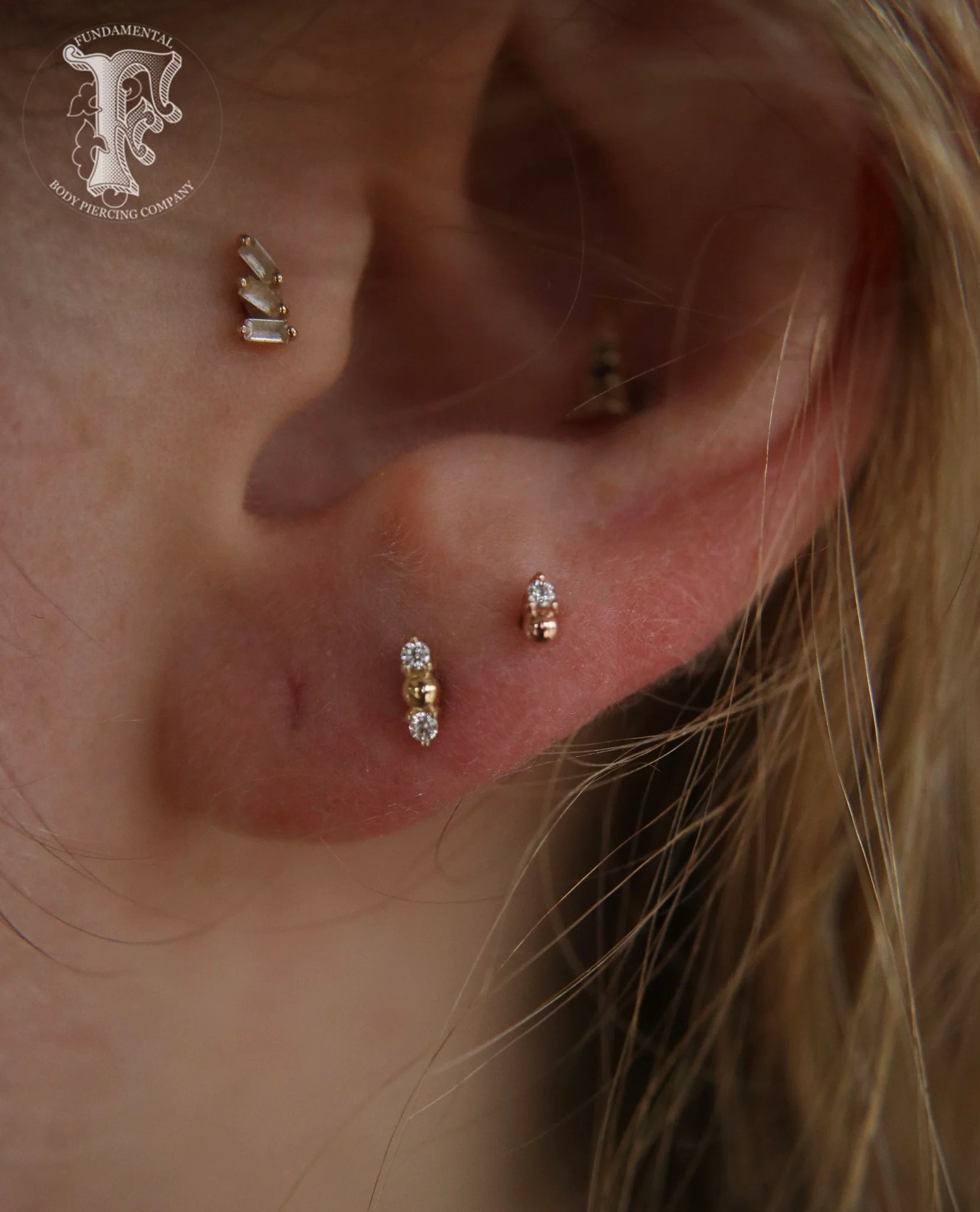 Minimalist Gold Dot with Swarovski CZ – Macro Close-Up