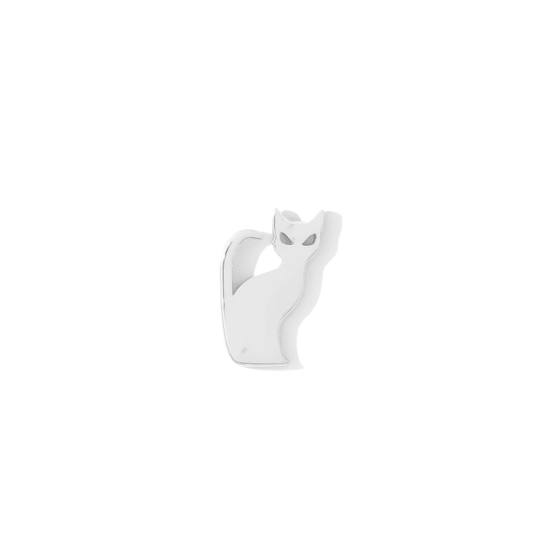 Minimalist cat-shaped threadless jewelry