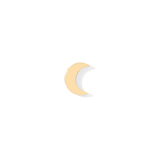 Minimalist crescent moon stud in solid yellow gold