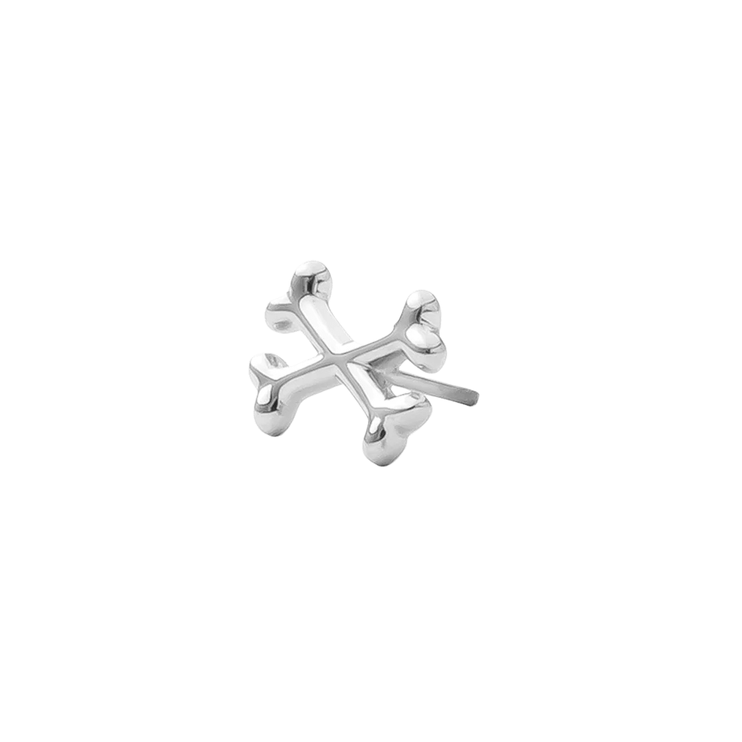 Minimalist skull & bones piercing jewelry in 14K gold