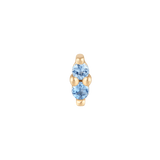 Mishka 2 14K Gold Threadless End with Dual London Blue Topaz – Front View