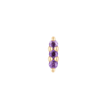 Mishka 3 14K Gold Threadless End with Triple Amethysts – Front View