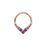 RISE + SHINE - AMETHYST OMBRE - SOLID 14KT GOLD CLICKER piercing-zone.com