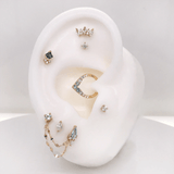 RISE + SHINE - BLUE TOPAZ OMBRE - SOLID 14KT GOLD CLICKER piercing-zone.com