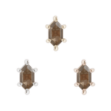 OH HELL YES! - HEX CUT SMOKEY QUARTZ - THREADLESS END piercing-zone.com
