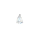 Model Wearing Rainbow Moonstone Pear in Philtrum Piercing