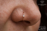 Model Wearing Zuri in Nostril Piercing – Minimalist Look
