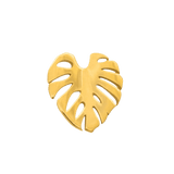 Monstera leaf threadless pin in 14K yellow gold