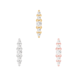 Macro close-up of Nala end – 14k gold and graduated diamond layout